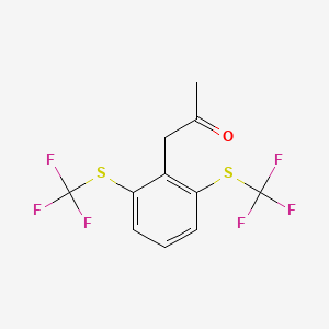 molecular formula C11H8F6OS2 B14068309 1-(2,6-Bis(trifluoromethylthio)phenyl)propan-2-one 