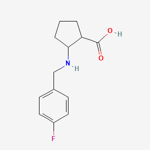 molecular formula C13H16FNO2 B1406831 2-[(4-Fluorobenzyl)amino]cyclopentanecarboxylic acid CAS No. 1355334-63-2