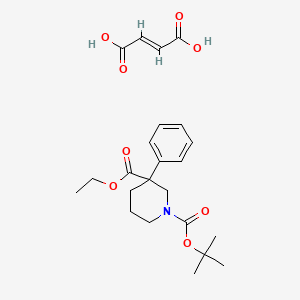 molecular formula C23H31NO8 B1406833 Ethyl 1-(tert-butoxycarbonyl)-3-phenylpiperidine-3-carboxylate (as fumarate salt) CAS No. 1417574-76-5