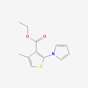 molecular formula C12H13NO2S B1406834 Ethyl 4-Methyl-2-(1H-pyrrol-1-yl)thiophene-3-carboxylate CAS No. 874832-22-1