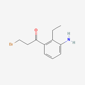 molecular formula C11H14BrNO B14068362 1-(3-Amino-2-ethylphenyl)-3-bromopropan-1-one 