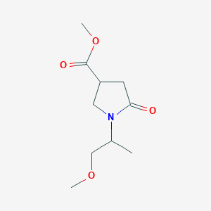 molecular formula C10H17NO4 B1406838 Methyl 1-(2-Methoxy-1-methylethyl)-5-oxopyrrolidine-3-carboxylate CAS No. 1355334-47-2