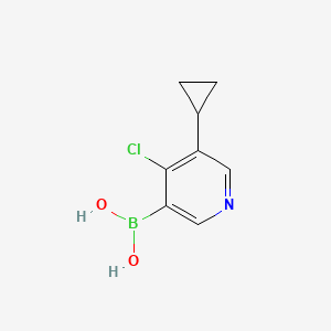 molecular formula C8H9BClNO2 B14068402 (4-Chloro-5-cyclopropylpyridin-3-yl)boronic acid 