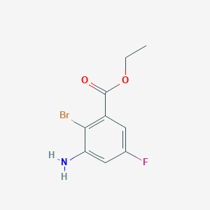 molecular formula C9H9BrFNO2 B14068484 Ethyl 3-amino-2-bromo-5-fluorobenzoate 