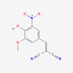 molecular formula C11H7N3O4 B14068490 Malononitrile, (5-nitrovanillylidene)- CAS No. 101756-38-1