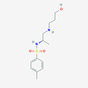 molecular formula C13H22N2O3S B140685 N-{(2S)-1-[(3-Hydroxypropyl)amino]propan-2-yl}-4-methylbenzene-1-sulfonamide CAS No. 194032-20-7