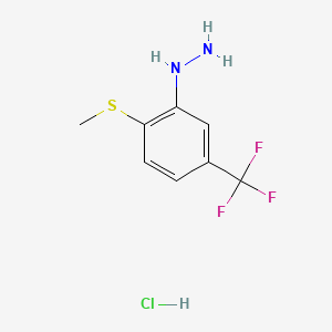 molecular formula C8H10ClF3N2S B14068552 1-(2-Methylthio-5-(trifluoromethyl)phenyl)hydrazine hydrochloride CAS No. 1062547-28-7