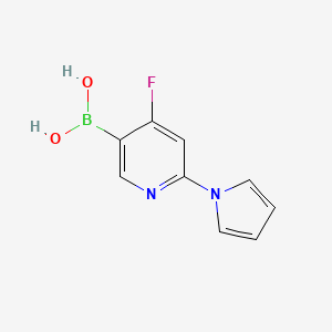 molecular formula C9H8BFN2O2 B14068570 (4-Fluoro-6-(1H-pyrrol-1-yl)pyridin-3-yl)boronic acid 