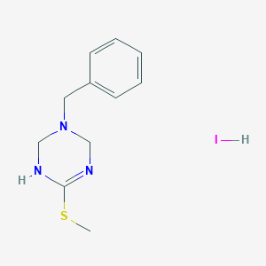 molecular formula C11H16IN3S B140687 1-苄基-1,2,3,6-四氢-4-(甲硫基)-1,3,5-三嗪氢碘酸盐 CAS No. 1174907-03-9