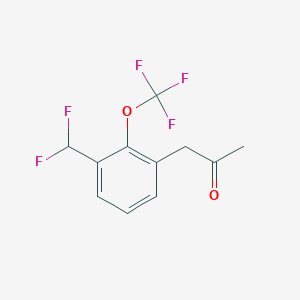 molecular formula C11H9F5O2 B14068705 1-(3-(Difluoromethyl)-2-(trifluoromethoxy)phenyl)propan-2-one 