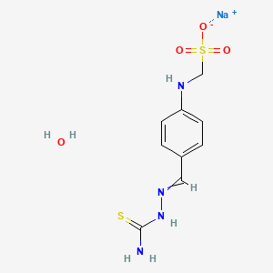 molecular formula C9H13N4NaO4S2 B1406871 甲磺酸钠;[4-[(氨基甲酰硫代肼基)亚甲基]苯胺]水合物 CAS No. 1452482-60-8