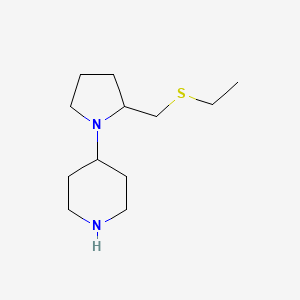 molecular formula C12H24N2S B1406872 4-(2-((乙硫基)甲基)吡咯烷-1-基)哌啶 CAS No. 1706429-22-2
