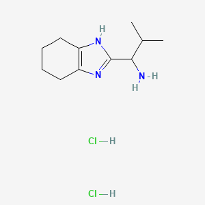 molecular formula C11H21Cl2N3 B1406873 2-甲基-1-(4,5,6,7-四氢-1H-苯并[d]咪唑-2-基)丙烷-1-胺二盐酸盐 CAS No. 1820651-15-7