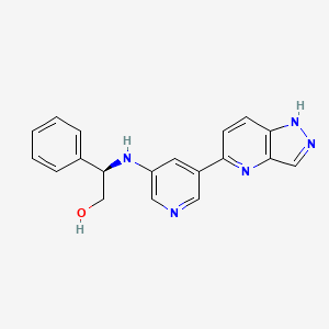 molecular formula C19H17N5O B1406874 (R)-2-((5-(1H-吡唑并[4,3-b]吡啶-5-基)吡啶-3-基)氨基)-2-苯基乙醇 CAS No. 1613638-99-5
