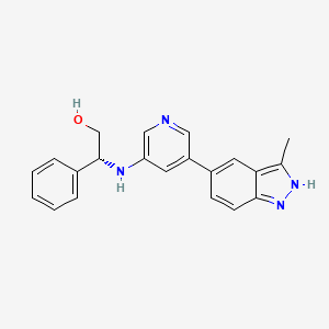 molecular formula C21H20N4O B1406883 (R)-2-((5-(3-methyl-1H-indazol-5-yl)pyridin-3-yl)amino)-2-phenylethanol CAS No. 1613638-88-2