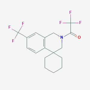 molecular formula C17H17F6NO B1406886 2,2,2-三氟-1-(7'-(三氟甲基)-1'h-螺[环己烷-1,4'-异喹啉]-2'(3'h)-基)乙酮 CAS No. 1425334-99-1
