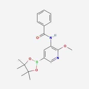 molecular formula C19H23BN2O4 B1406889 n-(2-Methoxy-5-(4,4,5,5-tetramethyl-1,3,2-dioxaborolan-2-yl)pyridin-3-yl)benzamide CAS No. 1425335-63-2