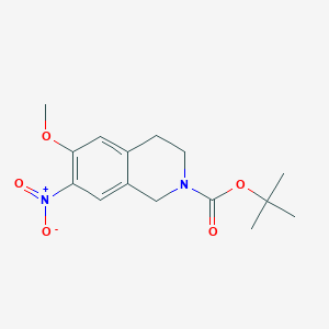 molecular formula C15H20N2O5 B1406898 叔丁基6-甲氧基-7-硝基-1,2,3,4-四氢异喹啉-2-羧酸酯 CAS No. 921224-62-6