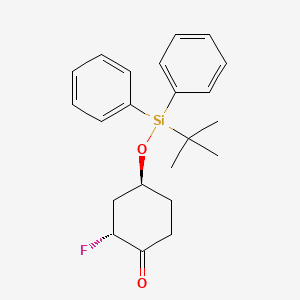 molecular formula C22H27FO2Si B1406901 (2R)-4-[(叔丁基二苯基甲硅烷基)氧基]-2-氟环己酮 CAS No. 1268512-08-8
