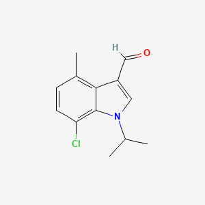molecular formula C13H14ClNO B1406903 7-chloro-1-isopropyl-4-methyl-1H-indole-3-carbaldehyde CAS No. 1350761-00-0