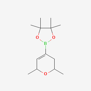 molecular formula C13H23BO3 B1406905 2-(2,6-Dimethyl-3,6-dihydro-2H-pyran-4-yl)-4,4,5,5-tetramethyl-1,3,2-dioxaborolane CAS No. 1394909-88-6