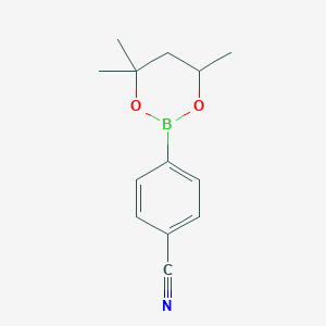molecular formula C13H16BNO2 B1406908 4-(4,4,6-三甲基-1,3,2-二氧杂硼环-2-基)苯腈 CAS No. 1092060-81-5