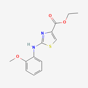 molecular formula C13H14N2O3S B1406911 2-(2-Methoxyphenylamino)-thiazole-4-carboxylic acid ethyl ester CAS No. 165682-73-5