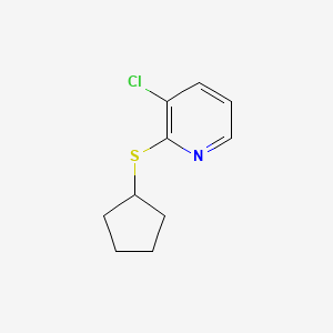 molecular formula C10H12ClNS B1406912 3-Chloro-2-cyclopentylsulfanyl-pyridine CAS No. 1623886-01-0