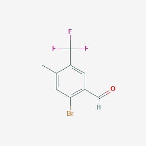 molecular formula C9H6BrF3O B1406928 2-Bromo-4-methyl-5-(trifluoromethyl)benzaldehyde CAS No. 1350761-21-5