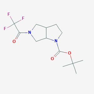 molecular formula C13H19F3N2O3 B1406930 tert-butyl 5-(2,2,2-trifluoroacetyl)hexahydropyrrolo[3,4-b]pyrrole-1(2H)-carboxylate CAS No. 1279815-99-4