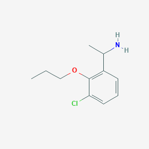 molecular formula C11H16ClNO B1406932 1-(3-氯-2-丙氧基苯基)-乙胺 CAS No. 1225758-74-6
