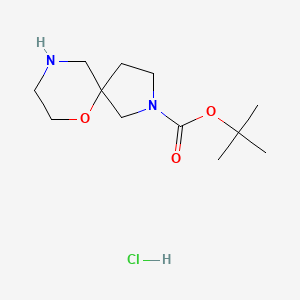 molecular formula C12H23ClN2O3 B14069361 tert-Butyl 6-oxa-2,9-diazaspiro[4.5]decane-2-carboxylate hydrochloride 