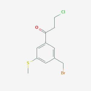 1-(3-(Bromomethyl)-5-(methylthio)phenyl)-3-chloropropan-1-one