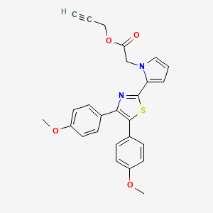 molecular formula C26H22N2O4S B14069481 1H-Pyrrole-1-acetic acid, 2-(4,5-bis(4-methoxyphenyl)-2-thiazolyl)-, 2-propynyl ester CAS No. 101001-50-7