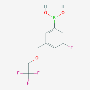 molecular formula C9H9BF4O3 B1406949 3-Fluoro-5-((2,2,2-trifluoroethoxy)methyl)phenylboronic acid CAS No. 1704066-83-0