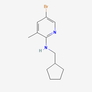 molecular formula C12H17BrN2 B1406951 5-Bromo-N-(cyclopentylmethyl)-3-methylpyridin-2-amine CAS No. 1541496-20-1