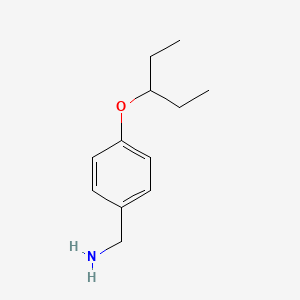 molecular formula C12H19NO B1406952 4-(1-乙基丙氧基)-苄胺 CAS No. 1505292-74-9