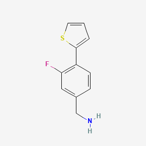 molecular formula C11H10FNS B1406964 1-[3-Fluoro-4-(thiophen-2-yl)phenyl]methanamine CAS No. 1513613-16-5