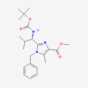 molecular formula C22H31N3O4 B1406974 methyl 1-benzyl-2-{(1S)-1-[(tert-butoxycarbonyl)amino]-2-methylpropyl}-5-methyl-1H-imidazole-4-carboxylate CAS No. 790663-95-5