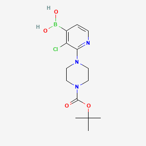 molecular formula C14H21BClN3O4 B1406975 (2-(4-(Tert-butoxycarbonyl)piperazin-1-yl)-3-chloropyridin-4-yl)boronic acid CAS No. 1704063-46-6