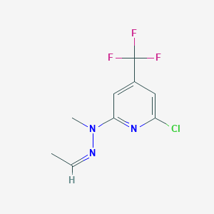 molecular formula C9H9ClF3N3 B1406977 N-(6-氯-4-三氟甲基-吡啶-2-基)-N'-乙-(Z)-亚甲基-N-甲基-肼 CAS No. 1311283-95-0