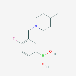 molecular formula C13H19BFNO2 B1406978 4-氟-3-((4-甲基哌啶-1-基)甲基)苯硼酸 CAS No. 1704063-90-0