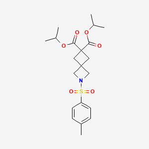 molecular formula C21H29NO6S B1406982 Diisopropyl 2-tosyl-2-azaspiro[3.3]heptane-6,6-dicarboxylate CAS No. 1237542-10-7