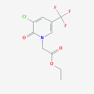 molecular formula C10H9ClF3NO3 B1406986 Ethyl 2-[3-chloro-2-oxo-5-(trifluoromethyl)-1-pyridyl]acetate CAS No. 1672655-84-3