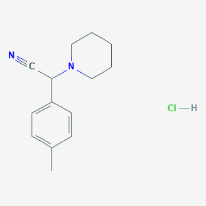 molecular formula C14H19ClN2 B1406987 2-(1-Piperidyl)-2-(p-tolyl)acetonitrile hydrochloride CAS No. 1440535-49-8