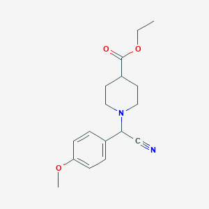 molecular formula C17H22N2O3 B1406988 Ethyl 1-[cyano-(4-methoxyphenyl)methyl]piperidine-4-carboxylate CAS No. 1440535-26-1