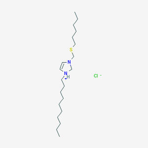 1-Decyl-3-[(hexylsulfanyl)methyl]-2,3-dihydro-1H-imidazol-1-ium chloride