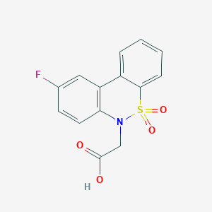 molecular formula C14H10FNO4S B1406991 (9-氟-5,5-二氧化-6H-二苯并[c,e][1,2]噻嗪-6-基)乙酸 CAS No. 1858254-92-8