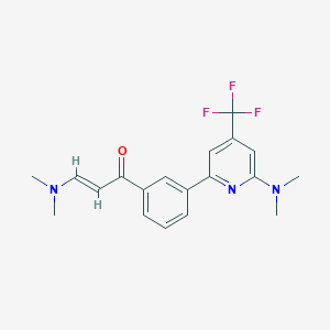 molecular formula C19H20F3N3O B1406993 (E)-3-Dimethylamino-1-[3-(6-dimethylamino-4-trifluoromethyl-pyridin-2-yl)-phenyl]-propenone CAS No. 1311284-04-4