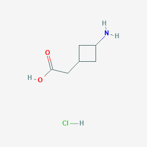 molecular formula C6H12ClNO2 B1406996 顺式-(3-氨基环丁基)乙酸盐酸盐 CAS No. 1523571-91-6